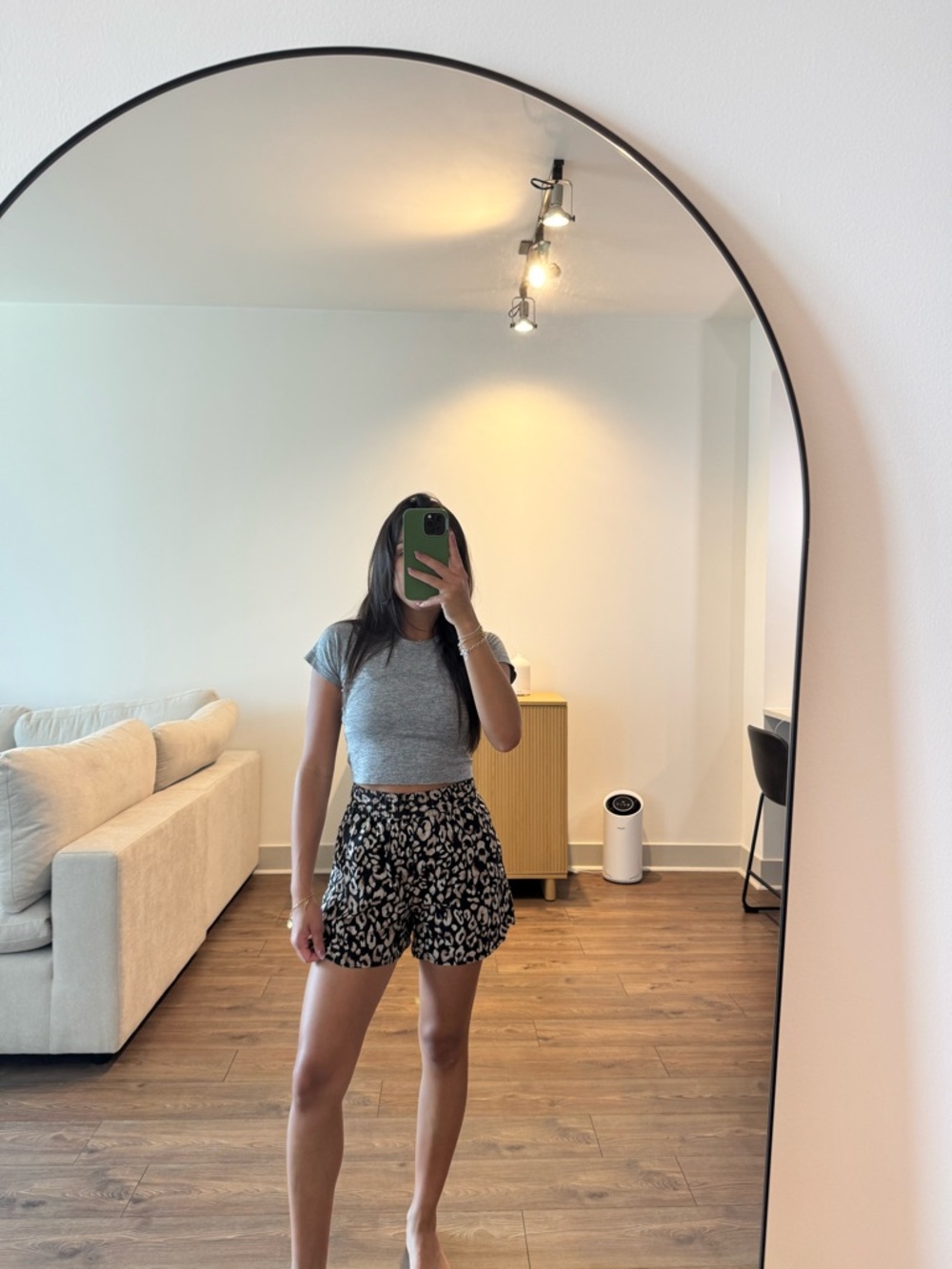 H&M Black & White Leopard Print Bermuda Shorts